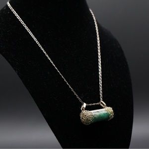 Raw Emerald Pendant . 
-950 Silver Mompox Filigree.  Raw Emerald.